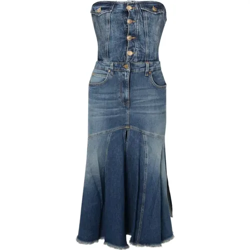 Vintage Denim Dress 103178 , female, Sizes: XS, S, 2XS - pinko - Modalova