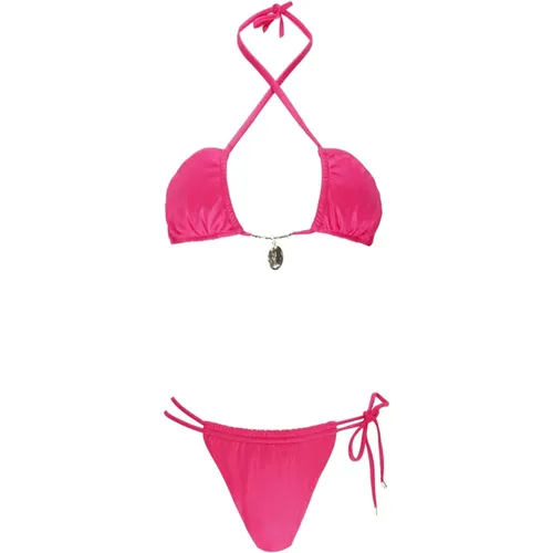 Fuchsia Bikini Set with Cut-Out Detail , female, Sizes: L, M, S - Miss Bikini - Modalova