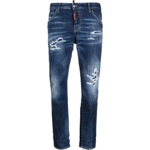 Edgy Distressed Skinny Jeans , female, Sizes: S - Dsquared2 - Modalova
