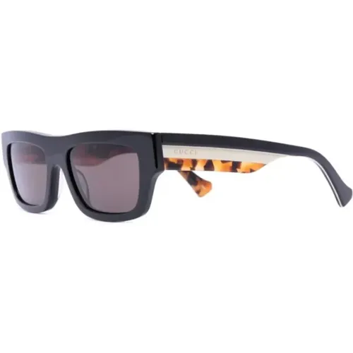 Square-Frame Logo Sunglasses /Brown , male, Sizes: ONE SIZE - Gucci - Modalova