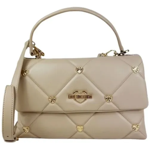 Cream Handbag with Adjustable Detachable Strap , female, Sizes: ONE SIZE - Love Moschino - Modalova