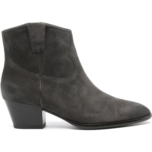 Grey Suede Pointed Toe Boots , female, Sizes: 3 UK, 6 UK, 7 UK, 4 UK, 5 UK - Ash - Modalova