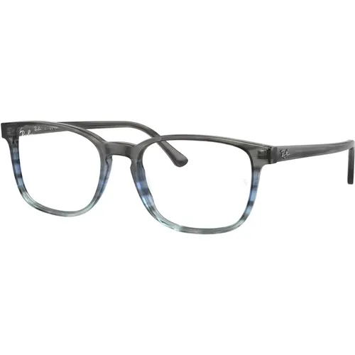 Gestreiftes Blau Graues Brillengestell,Graue Brillengestelle,Havana Brillengestell,Gestreifte Rotbraune Brillenfungen - Ray-Ban - Modalova