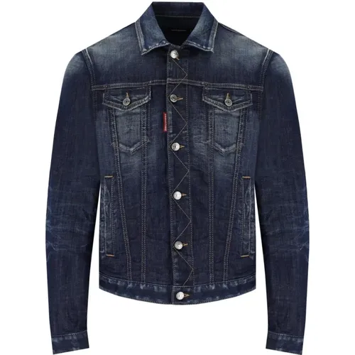 Denim Jacke , Herren, Größe: XL - Dsquared2 - Modalova