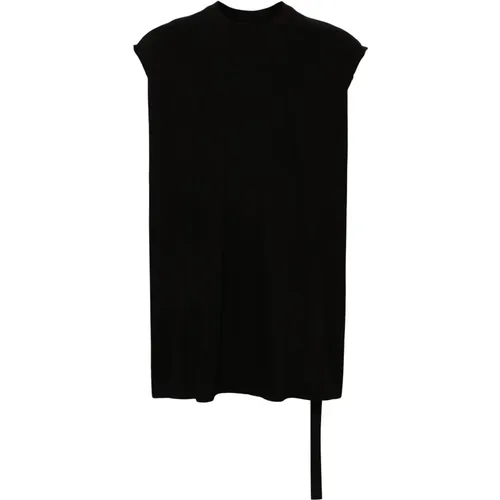 Schwarzes Jersey ärmelloses Crew Neck T-Shirt - Rick Owens - Modalova