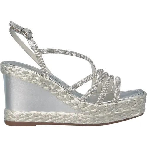 Rhinestone Wedge Sandals , female, Sizes: 7 UK - Alma en Pena - Modalova