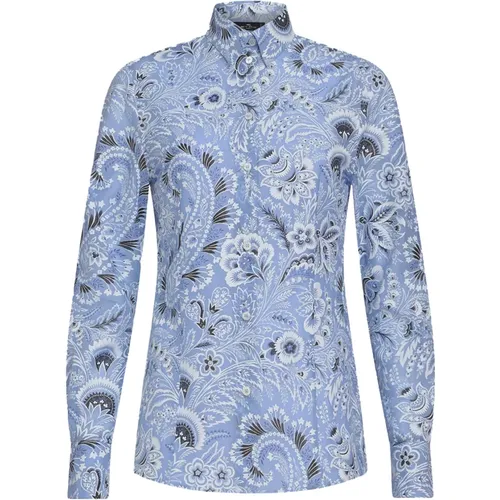 Blue Slim Fit Shirt Bouquet Print , female, Sizes: M, XS, L - ETRO - Modalova