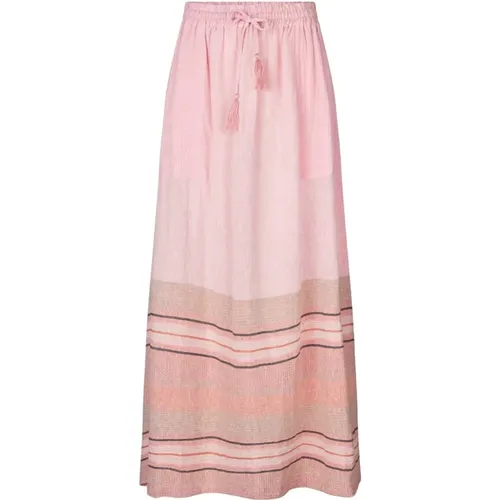 Striped A-line Skirt Dusty Rose , female, Sizes: M - Lollys Laundry - Modalova