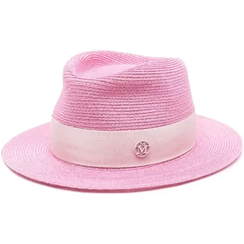 Bubblegum Pinker Hut mit Breiter Krempe - Maison Michel - Modalova