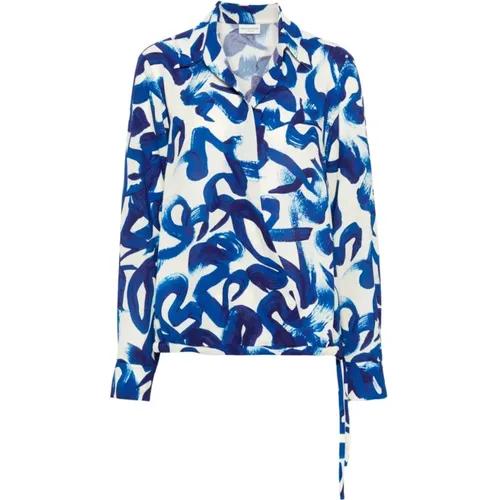 White Wrap Shirt Hand-Painted Print , female, Sizes: L - Dries Van Noten - Modalova