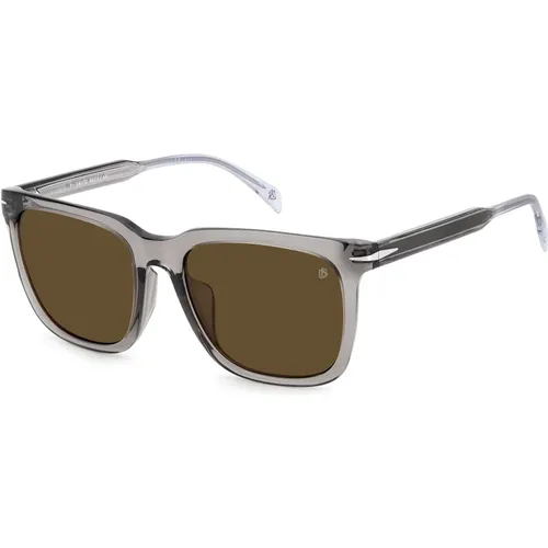 Transparent Grey/Brown Sunglasses , male, Sizes: 56 MM - Eyewear by David Beckham - Modalova