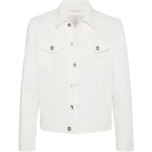 Denim Jacket with Pointed Collar , male, Sizes: XL - BRUNELLO CUCINELLI - Modalova