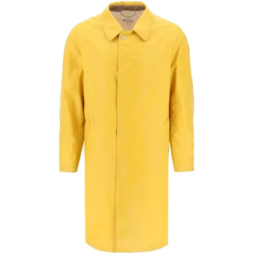 Worn Out Effect Coated Cotton Trench Coat , male, Sizes: M, S - Maison Margiela - Modalova