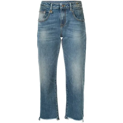 Straight Jeans with Rips , female, Sizes: W26 - R13 - Modalova