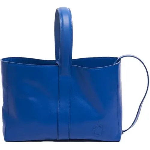 Kobaltblaue Lederhandtasche,Moderne Kamelleder Handtasche,Moderne Burgunder Lederhandtasche,Moderne Schwarze Lederhandtasche - Ines De La Fressange Paris - Modalova