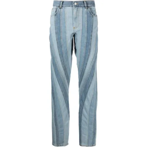 Blaue Spiral Straight-Leg Jeans - Mugler - Modalova