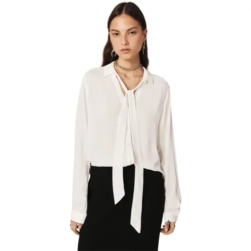 Ecru Moryane Lightweight Blouse with Removable Neck Tie , female, Sizes: S, XS, M - BA&SH - Modalova