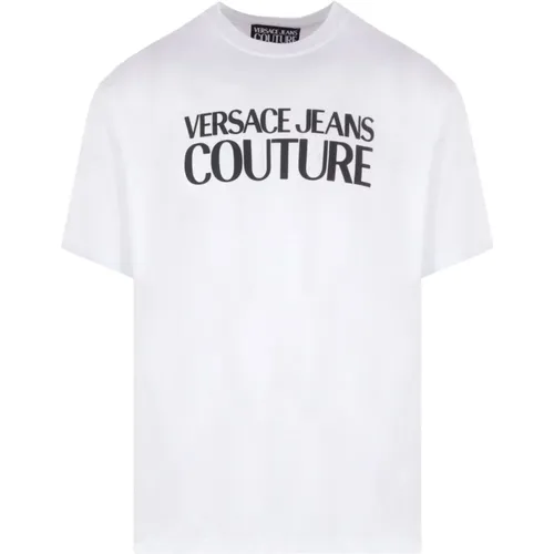 Kultiger Baumwoll-Sweatshirt mit Logo für Männer , Herren, Größe: 3XL - Versace Jeans Couture - Modalova