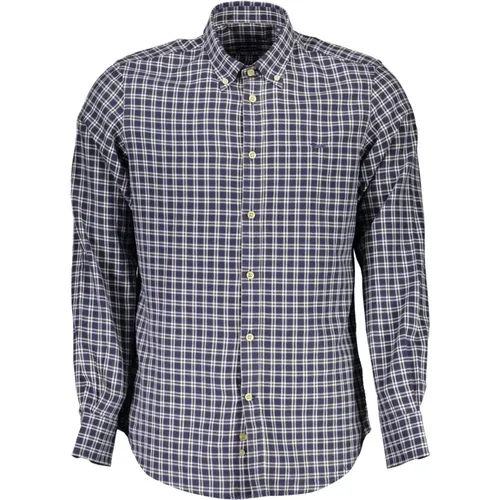 Blue Cotton Shirt with Button Down Collar , male, Sizes: XL, S, L, M - Harmont & Blaine - Modalova