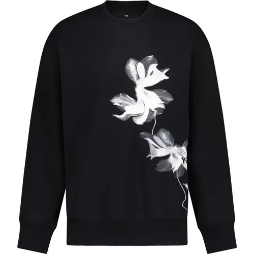 Floral Print Logo Sweatshirt , male, Sizes: L - Y-3 - Modalova