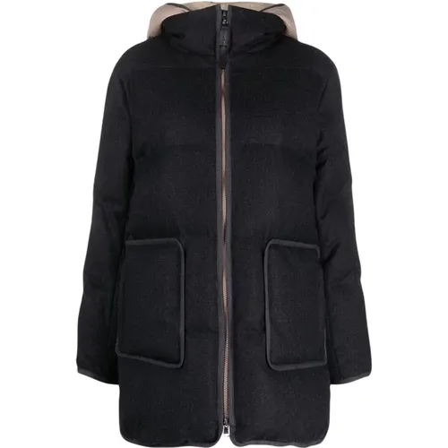 Hooded Puff Coat with Goose Down Padding , female, Sizes: M - BRUNELLO CUCINELLI - Modalova