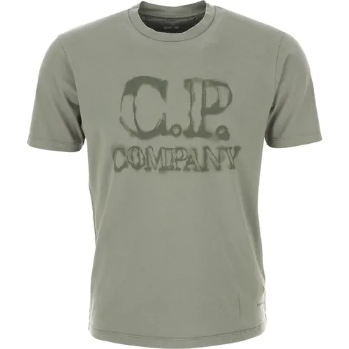 Grüne T-Shirts und Polos Kollektion , Herren, Größe: L - C.P. Company - Modalova