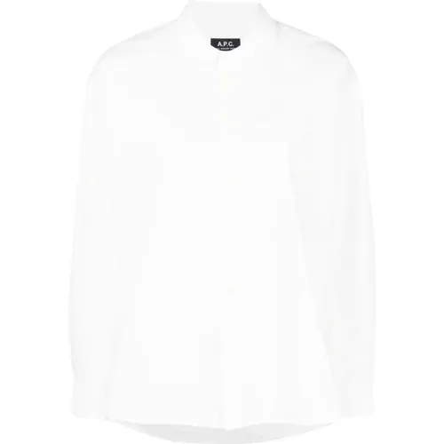Weißes Logo Boyfriend Hemd , Damen, Größe: M - A.p.c. - Modalova
