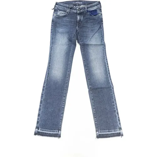 Solid Cotton Slim Fit Five-Pocket Jeans , female, Sizes: W28 - Jacob Cohën - Modalova