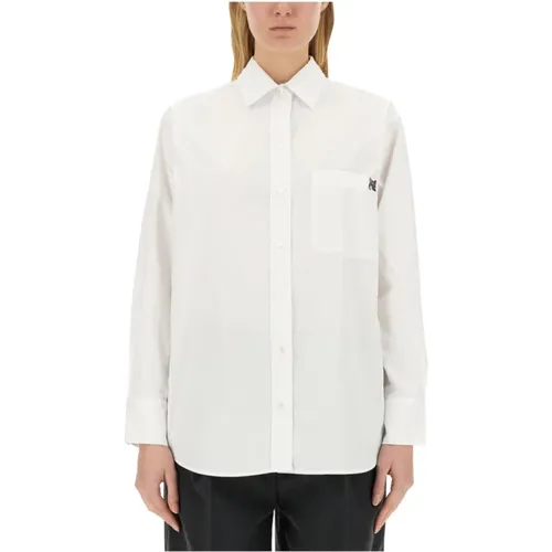 Logo Shirt aus Baumwolle Casual Fit , Damen, Größe: S - Maison Kitsuné - Modalova