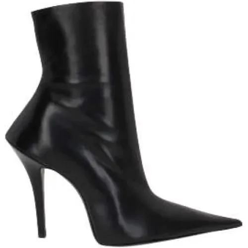 Leather Zip-Up Stiletto Boots , female, Sizes: 3 UK, 4 UK, 5 UK, 6 UK - Balenciaga - Modalova