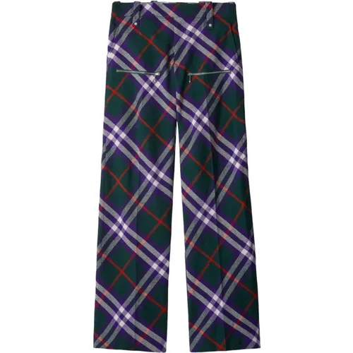 MultiColour Plaid Wool Trousers , male, Sizes: M, L - Burberry - Modalova