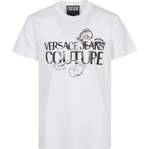 Weißes Watercolor Logo T-Shirt,T-Shirts - Versace Jeans Couture - Modalova