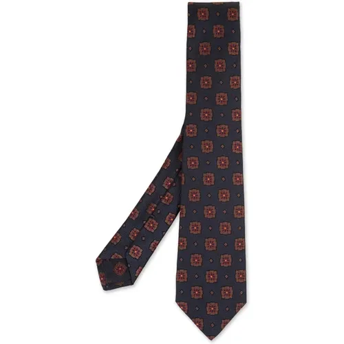 Silk Geometric-Floral Tie , male, Sizes: ONE SIZE - Kiton - Modalova