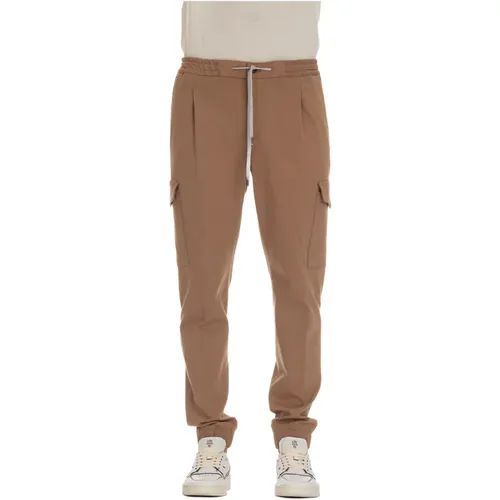 Cargo Trousers Camel Elastic Waist , male, Sizes: S, M, XL, L, 2XL - PT Torino - Modalova