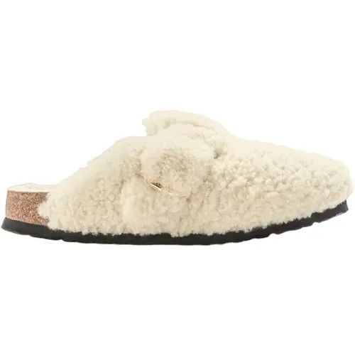 Low Sandals with Warm Sheepskin and Elegant Buckle , female, Sizes: 3 UK, 8 UK, 7 UK, 5 UK, 4 UK, 6 UK - Birkenstock - Modalova