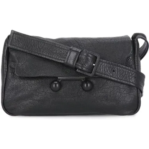 Schwarze Leder-Schultertasche mit verstellbarem Griff - Marni - Modalova