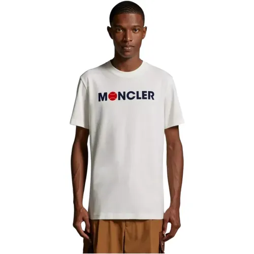 Tennis Logo T-Shirt Weiß,Tennis Logo T-Shirt Schwarz - Moncler - Modalova