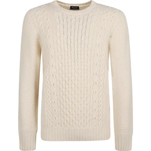 Cable-Knit Rundhals Pullover , Herren, Größe: L - Drumohr - Modalova