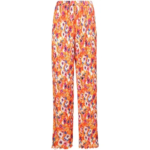 Floral print wide trousers , female, Sizes: XS, 2XS, S - Msgm - Modalova
