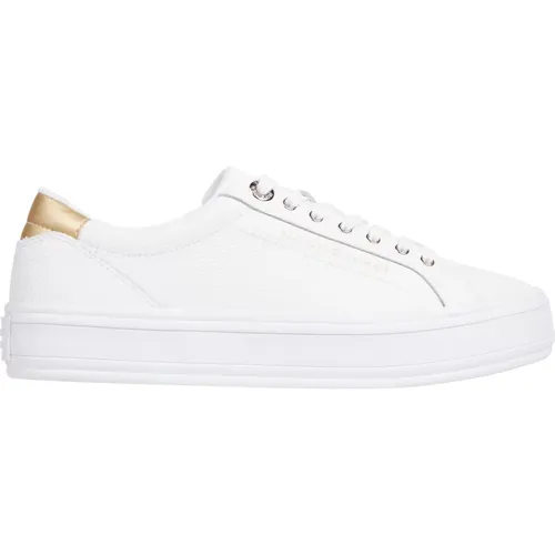 Weiße Leder Sneakers Essential Vulc , Damen, Größe: 39 EU - Tommy Hilfiger - Modalova