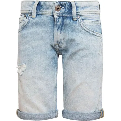 Denim Bermuda Shorts mit Distressed-Details - Pepe Jeans - Modalova