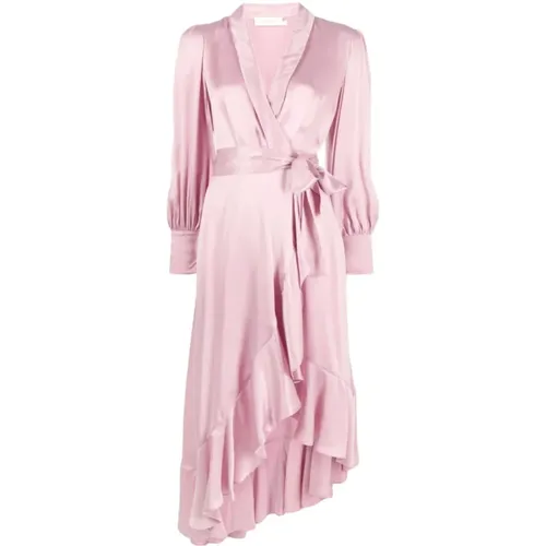 Rose Silk Wrap Dress , female, Sizes: L - Zimmermann - Modalova