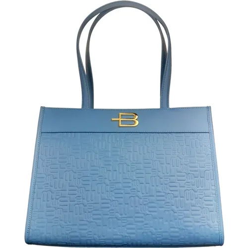 Blau bedruckte Shopping-Tasche , Damen, Größe: ONE Size - Baldinini - Modalova