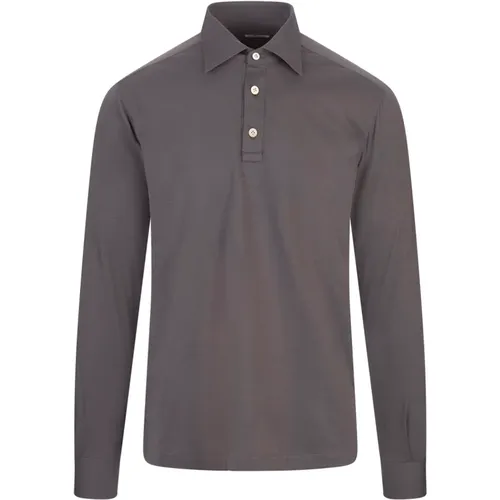 Graues Langarm-Poloshirt Kiton - Kiton - Modalova