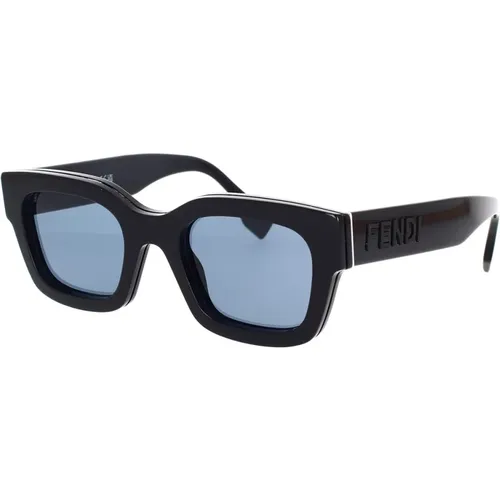 Square Glamour Sunglasses Blue Lens , unisex, Sizes: 50 MM - Fendi - Modalova