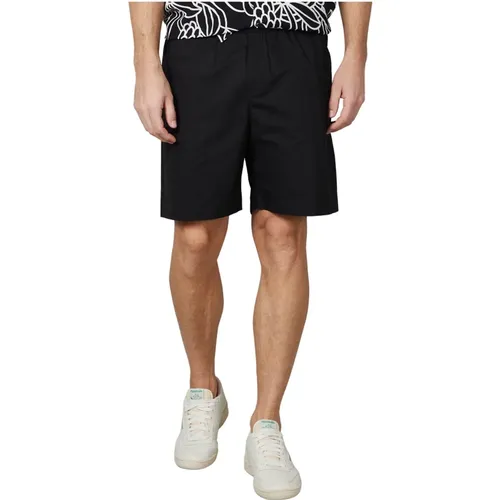 Schwarze Shorts mit elastischem Bund - Amaránto - Modalova