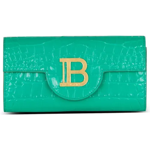 Brieftasche B-Buzz aus Leder mit Krokodilmuster - Balmain - Modalova