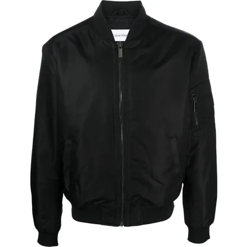 Sateen Bomber Jacket for Men , male, Sizes: S, L - Calvin Klein - Modalova