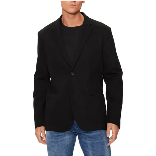 Klassische Schwarze Reißverschlussjacke , Herren, Größe: XL - Guess - Modalova