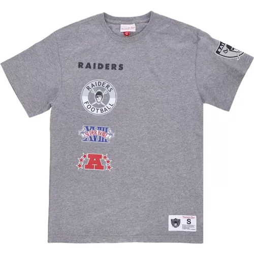 Oakland Raiders Football Team Tee , male, Sizes: M, XL - Mitchell & Ness - Modalova